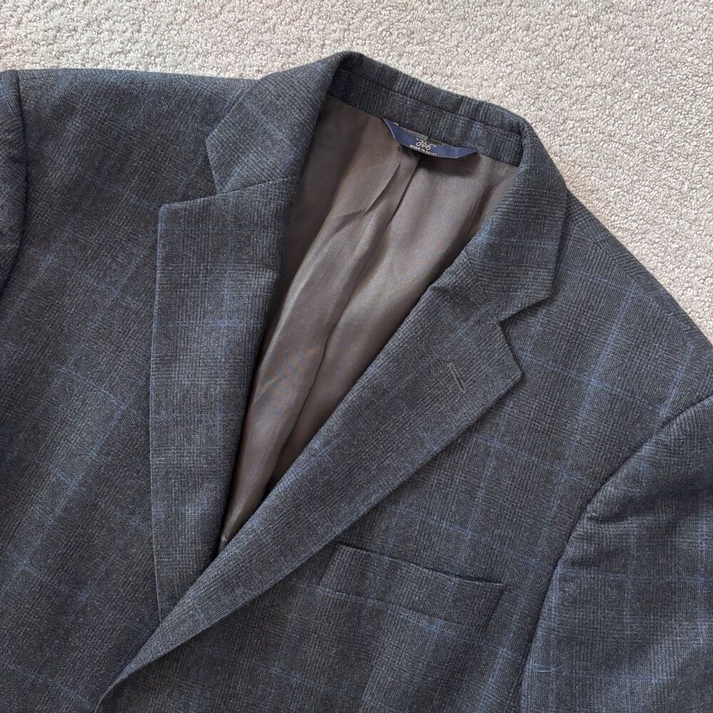 Brooks Brothers 44 L 100% Wool Grey Glen Plaid Men’s Sport Coat Blazer Classic